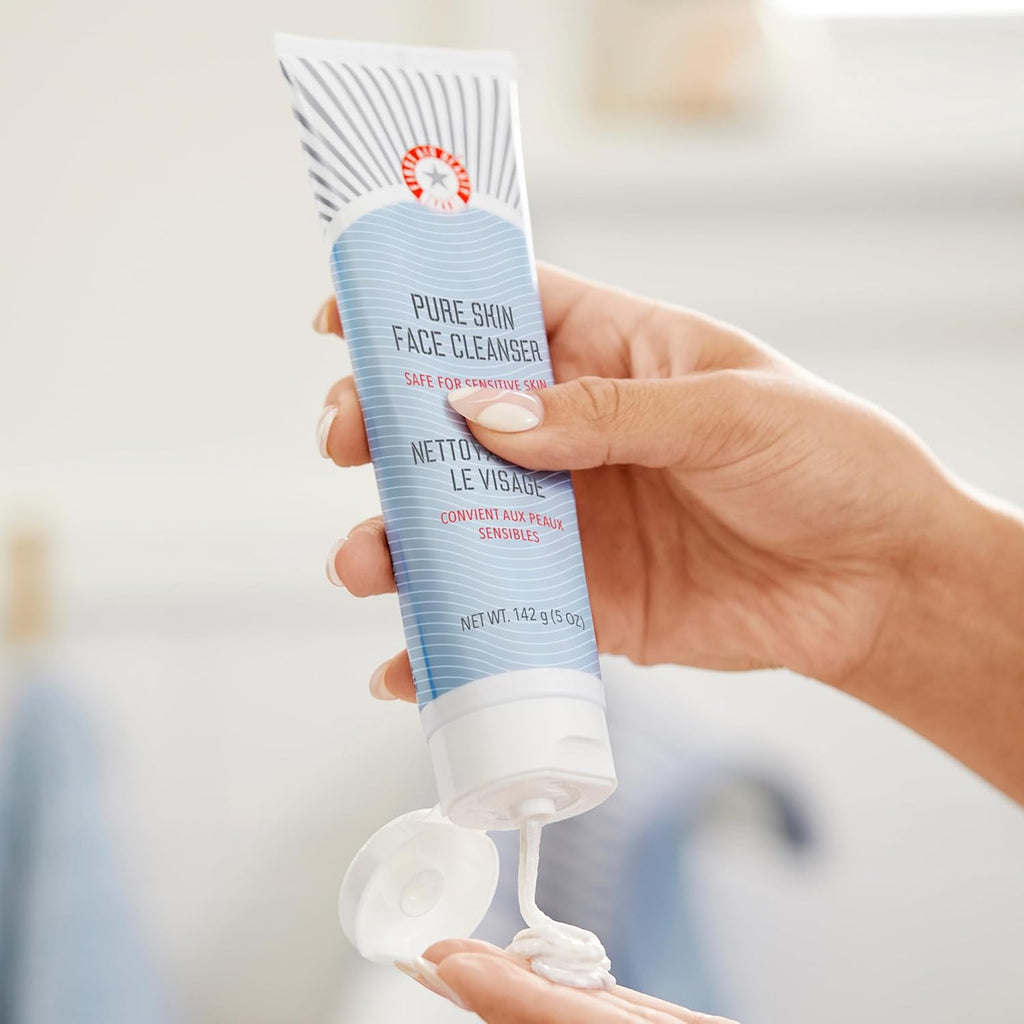 Pure Skin Face Cleanser, Sensitive Skin Cream Cleanser with Antioxidant Booster, 5 Oz.