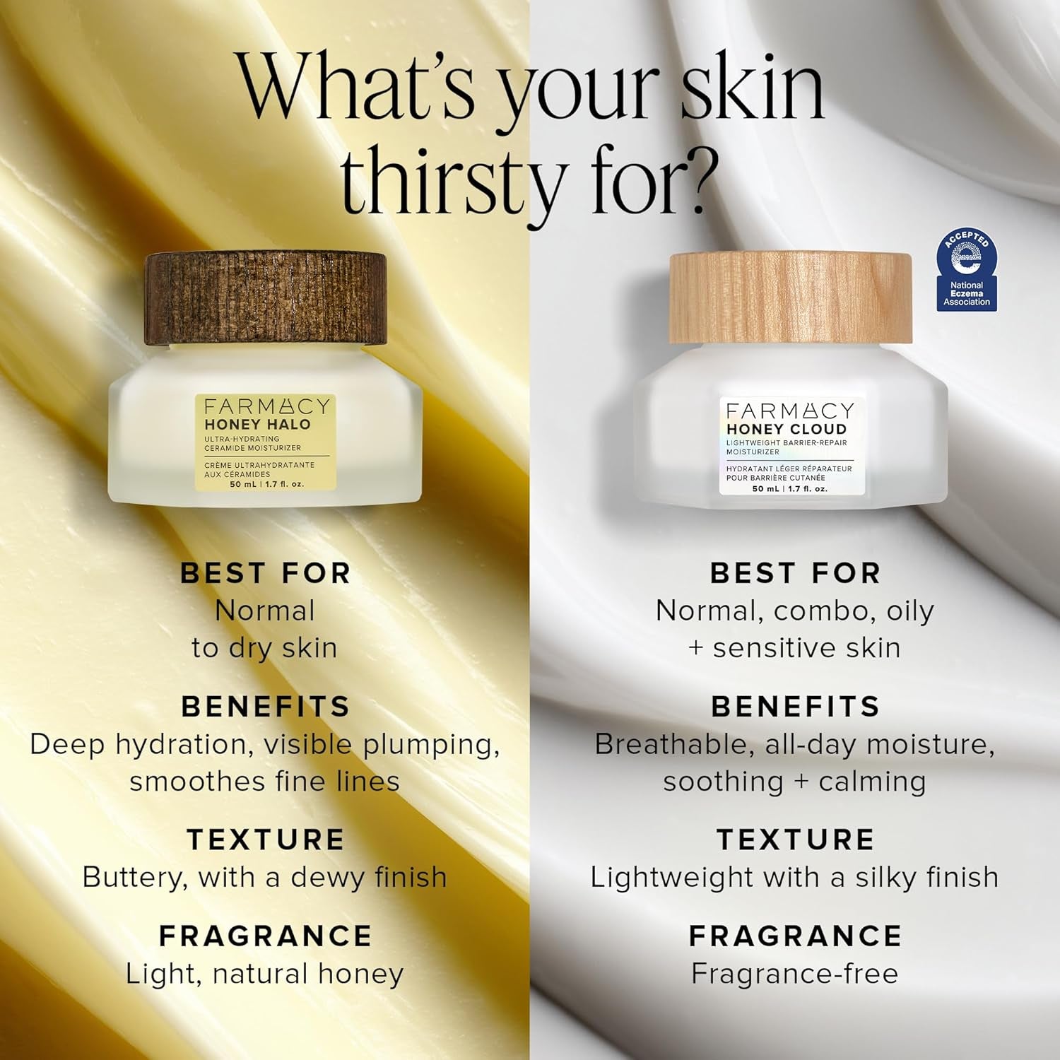 Ceramide Face Moisturizer - Honey Halo Hydrating Facial Moisturizer for Dry Skin - Plumps, Soothes + Restores Skin with Potent Ceramides + Buckwheat Honey for a Dewy, Healthy Glow (9Ml)